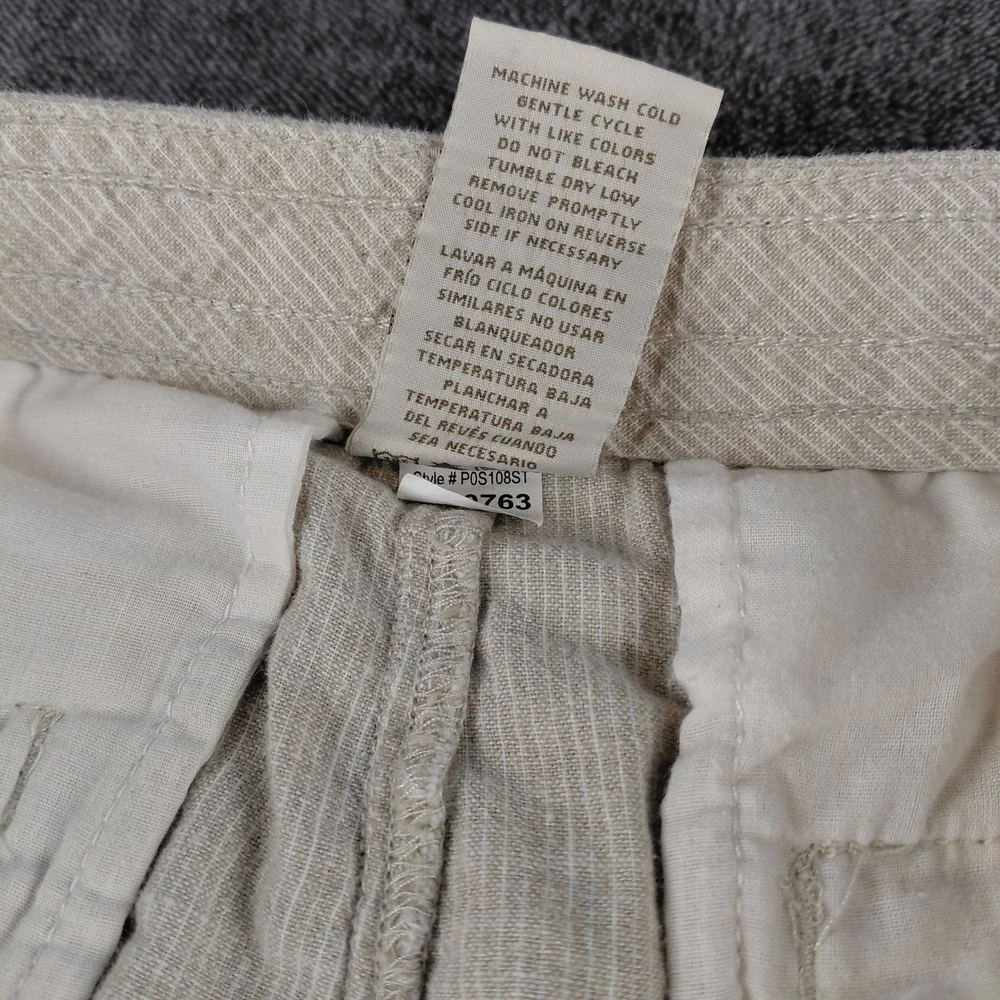 Island Republic Mens Linen Blend Pinstripe Drawstring Shorts Beige White‎ Large